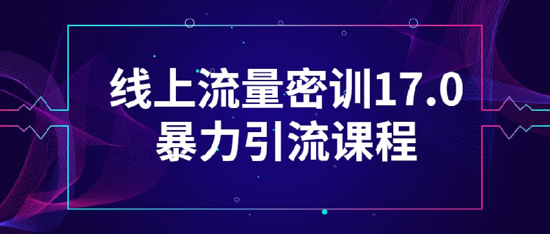 线上流量密训17.0暴力引流课程2023秋秋线上密训17.0