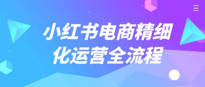 小红书电商精细化运营全流程《小红书电商精细化运营全流程》课程专为电商从业者设计，深入解析小红书平台的运营策略