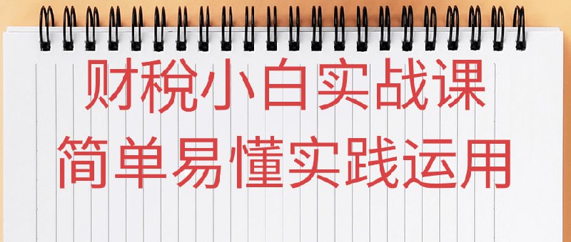 财稅小白实战课简单易懂实践运用本课程以简单的方式，为您提供实践应用的财务和税务知识