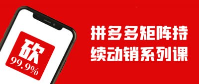 拼多多矩阵持续动销系列课《拼多多矩阵持续动销系列课》旨在帮助商家掌握拼多多平台的运营技巧与动销策略