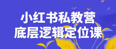 小红书私教营底层逻辑定位课本课程专为小红书私教营设计，深入讲解底层逻辑与精准定位技巧