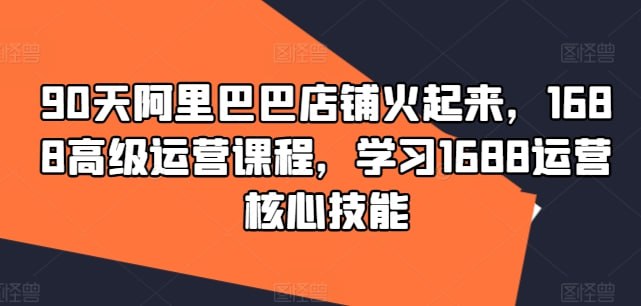 1688高级运营课 学习核心技能下载链接